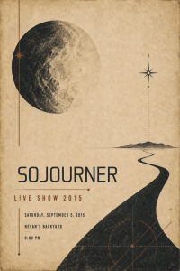 Promotional poster for an early Sojourner live show at Nevan’s Backyard in Dublin during 2015