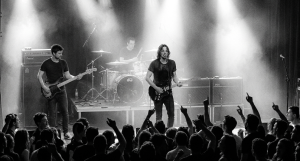 Sojourner performing before a packed audience during the final stage of the band's Mexican tour in 2015