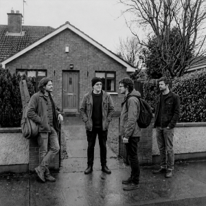 The future members of Eventstellar outside Nevan's home before the band's earliest rehearsals in Dublin