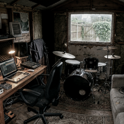 Nevan Lochlann’s home studio in Dublin before the formation of Eventstellar