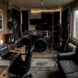 Nevan Lochlann’s home studio in Dublin during the early development of Eventstellar in 2016